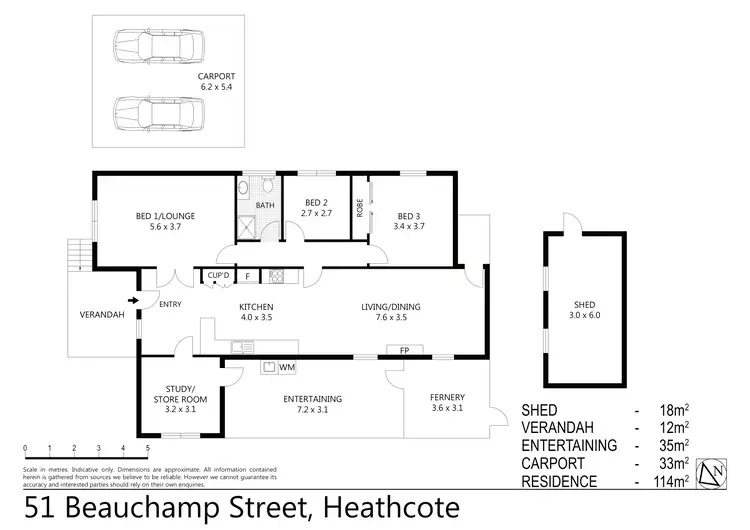 Floorplan of Homely house listing, 51 Beauchamp Street, Heathcote VIC 3523