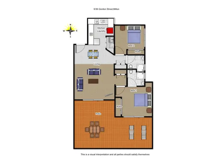 Floorplan of Homely apartment listing, 6/36 Gordon Street, Milton QLD 4064