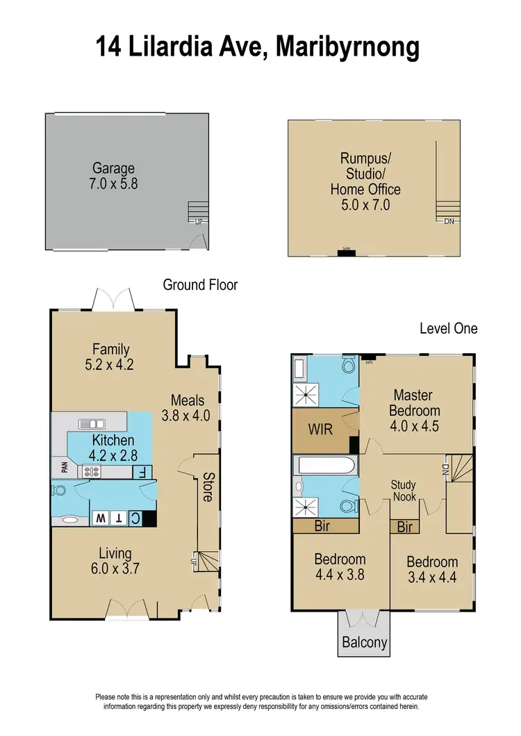 Floorplan of Homely townhouse listing, 14 Lilardia Avenue, Maribyrnong VIC 3032