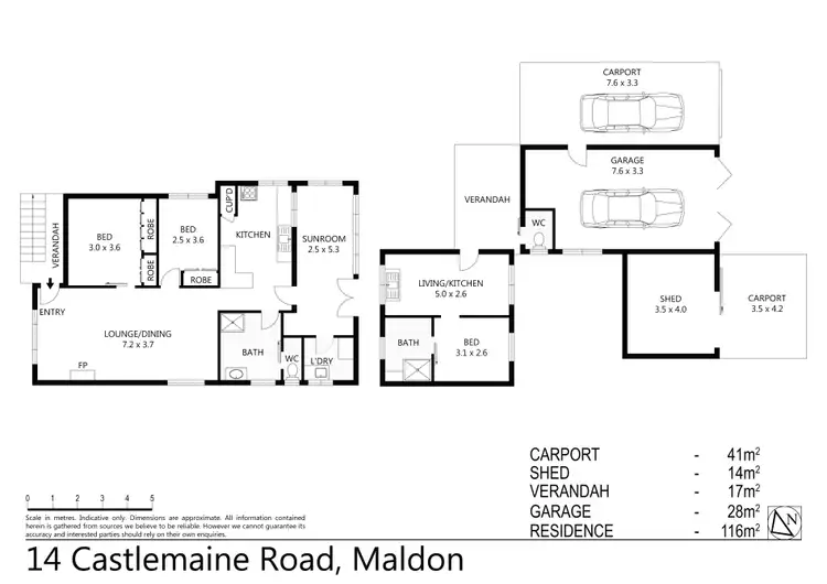 Floorplan of Homely house listing, 14 Castlemaine Road, Maldon VIC 3463