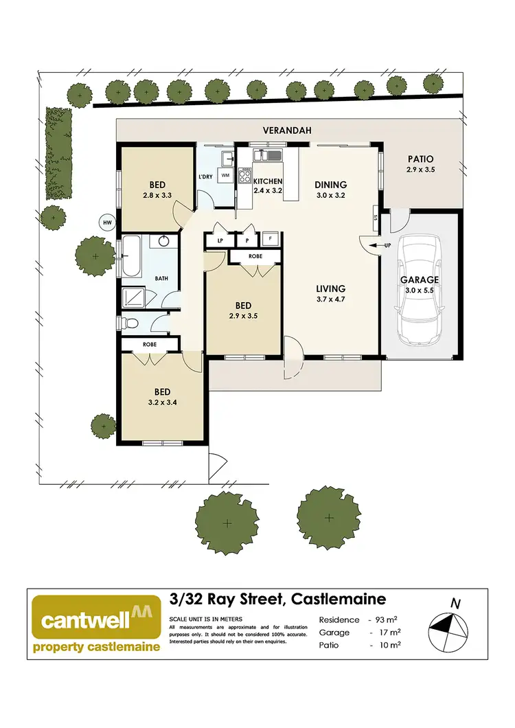 Floorplan of Homely unit listing, 3/32 Ray Street, Castlemaine VIC 3450