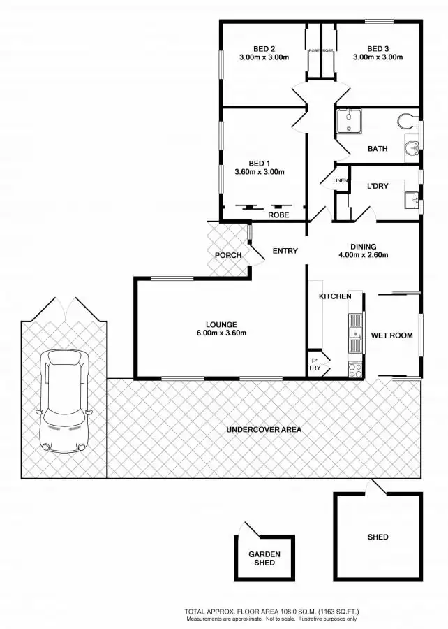 Floorplan of Homely house listing, 108 GRALEN STREET, Wodonga VIC 3690