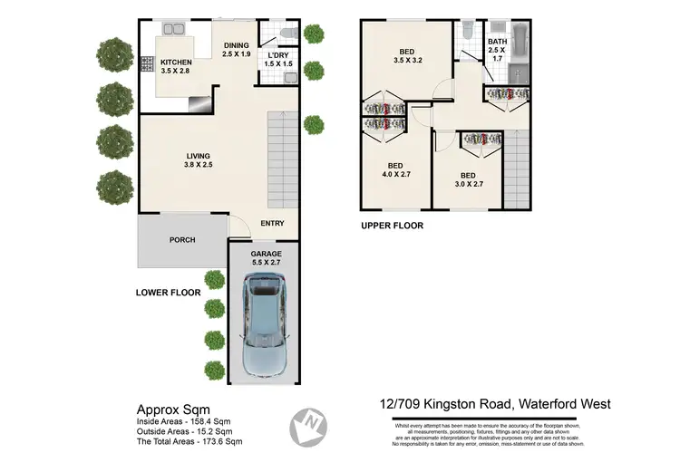 Floorplan of Homely townhouse listing, 12/709 Kingston Road, Waterford West QLD 4133