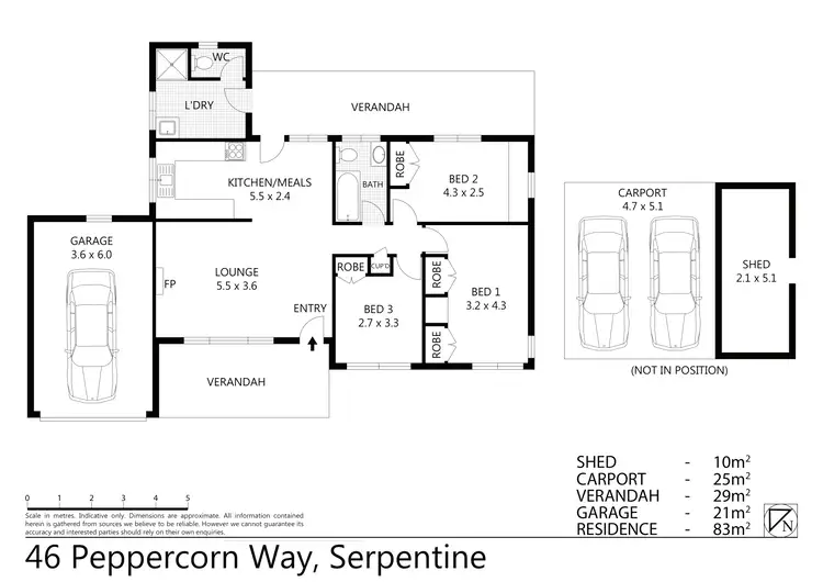 Floorplan of Homely house listing, 46 Peppercorn Way, Serpentine VIC 3517