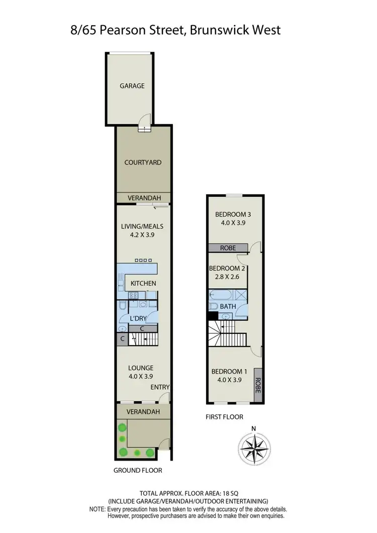 Floorplan of Homely townhouse listing, 8/65 Pearson Street, Brunswick West VIC 3055