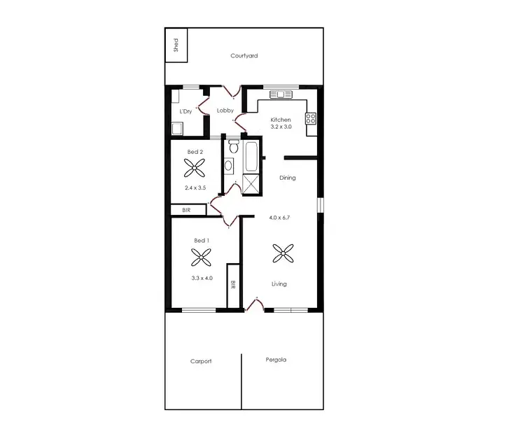 Floorplan of Homely unit listing, 10/12-14 Pibroch Avenue, Windsor Gardens SA 5087