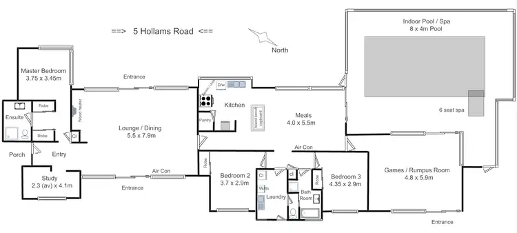 Floorplan of Homely rural property listing, 05 Hollams Road, Mansfield VIC 3722