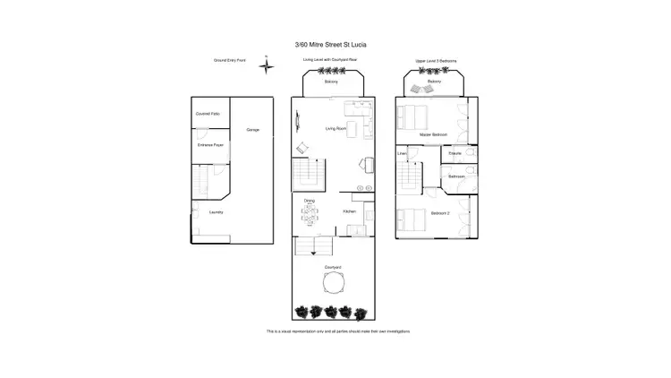 Floorplan of Homely townhouse listing, 3/60 Mitre Street, St Lucia QLD 4067
