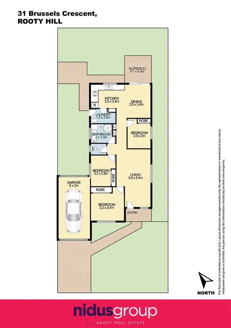 Floorplan of Homely semi-detached listing, 31 Brussels Crescent, Rooty Hill NSW 2766