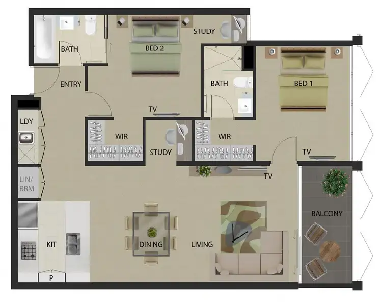 Floorplan of Homely apartment listing, 502/31 Longland Street, Newstead QLD 4006
