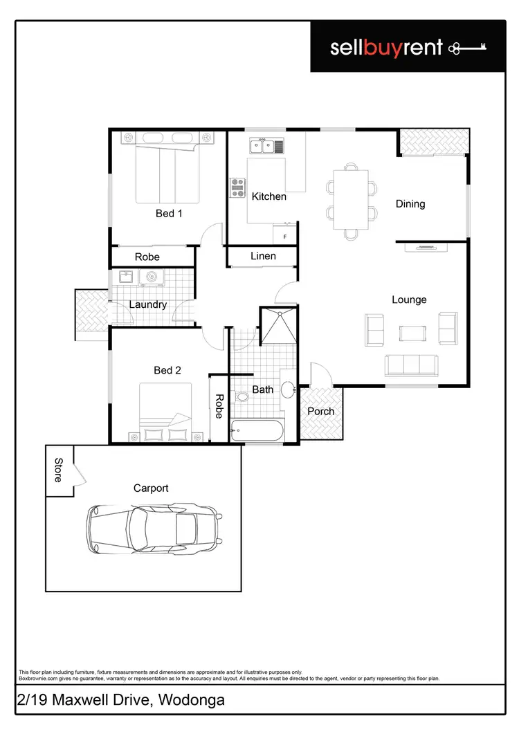 Floorplan of Homely unit listing, 2/19 MAXWELL DRIVE, Wodonga VIC 3690