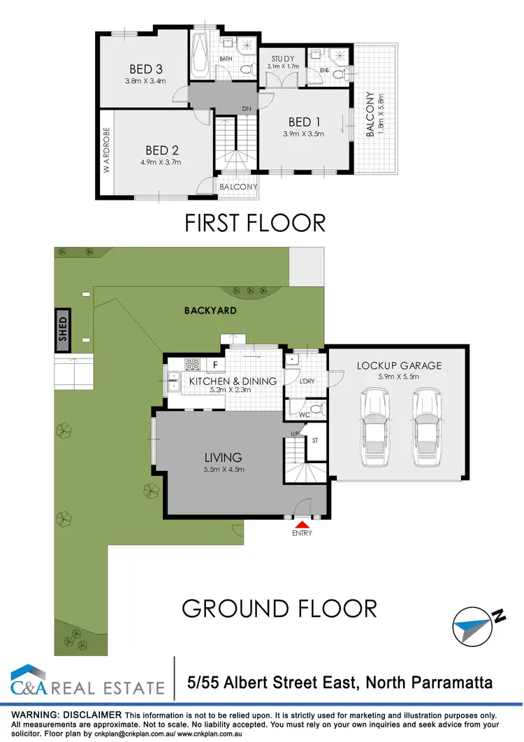 Floorplan of Homely townhouse listing, 5/55-57 Albert St East,  NSW 2151, North Parramatta NSW 2151
