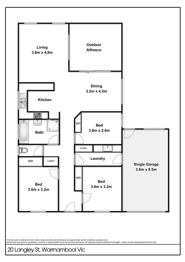 Floorplan of Homely townhouse listing, 20 Langley Street, Warrnambool VIC 3280
