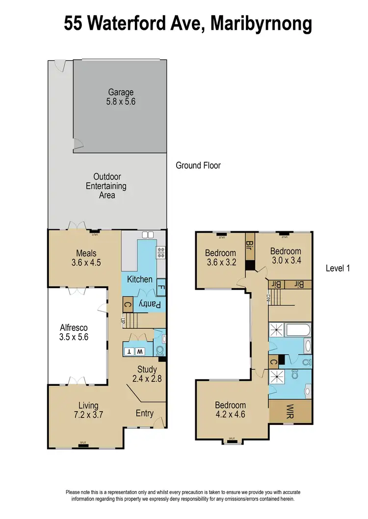 Floorplan of Homely townhouse listing, 55 Waterford Avenue, Maribyrnong VIC 3032