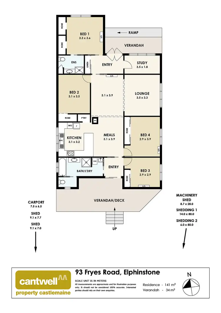 Floorplan of Homely rural property listing, 93 Fryes Road, Elphinstone VIC 3448
