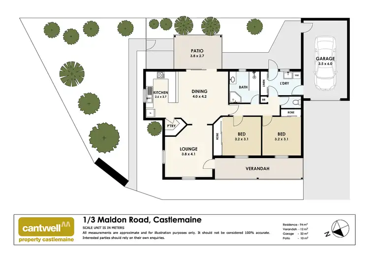Floorplan of Homely unit listing, 1/3 Maldon Road, Castlemaine VIC 3450
