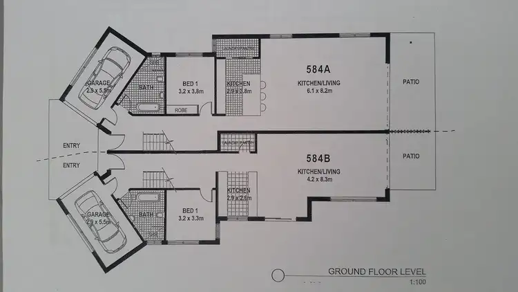 Floorplan of Homely semi-detached listing, 584A Port Hacking Road, Caringbah South NSW 2229