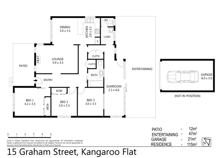 Floorplan of Homely house listing, 15 Graham Street, Kangaroo Flat VIC 3555