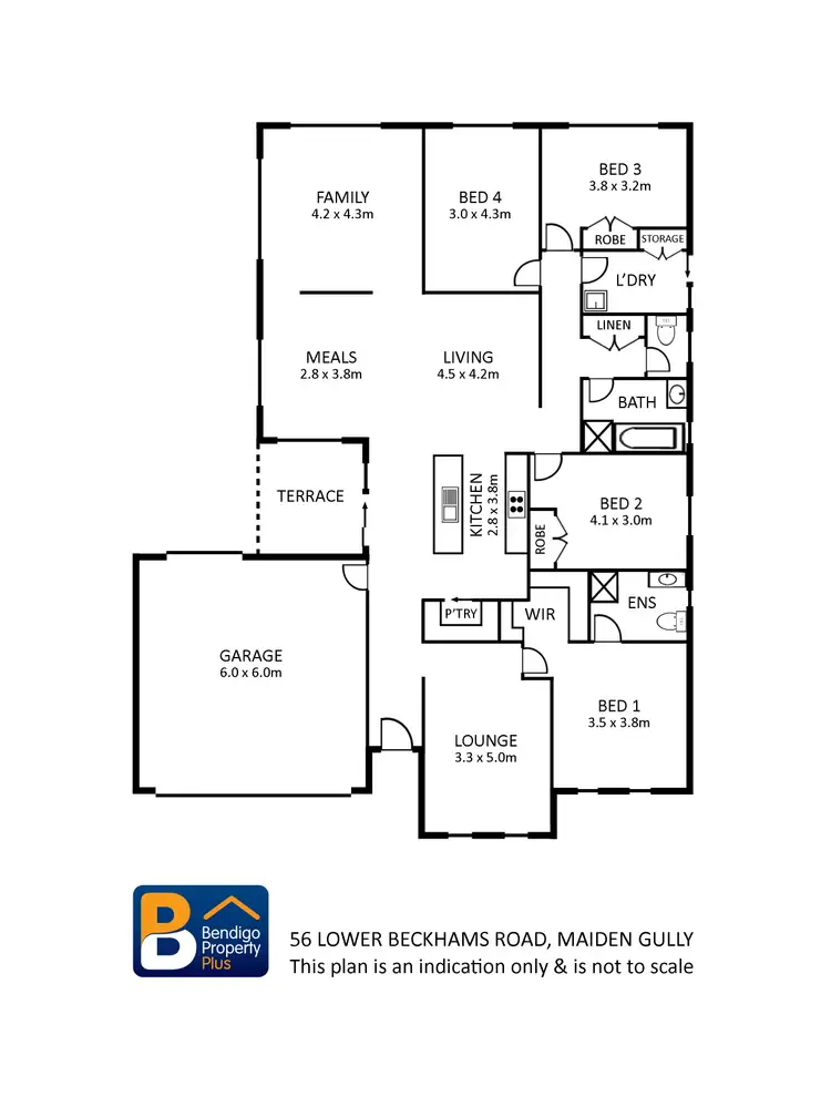 Floorplan of Homely house listing, 56 Lower Beckhams Road, Maiden Gully VIC 3551