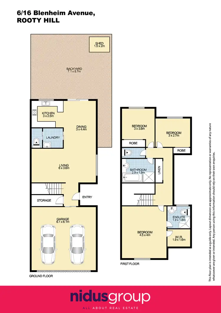 Floorplan of Homely townhouse listing, 6/16 Blenheim Avenue, Rooty Hill NSW 2766