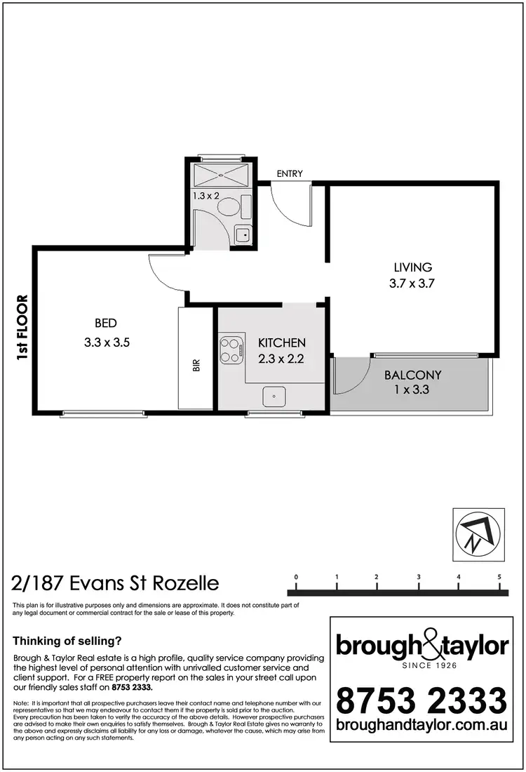 Floorplan of Homely unit listing, 2/187 Evans Street, Rozelle NSW 2039