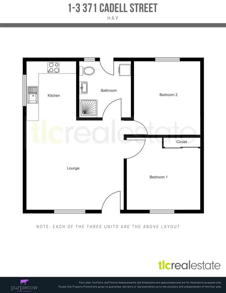 Floorplan of Homely block of units listing, 371 Cadell Street, Hay NSW 2711
