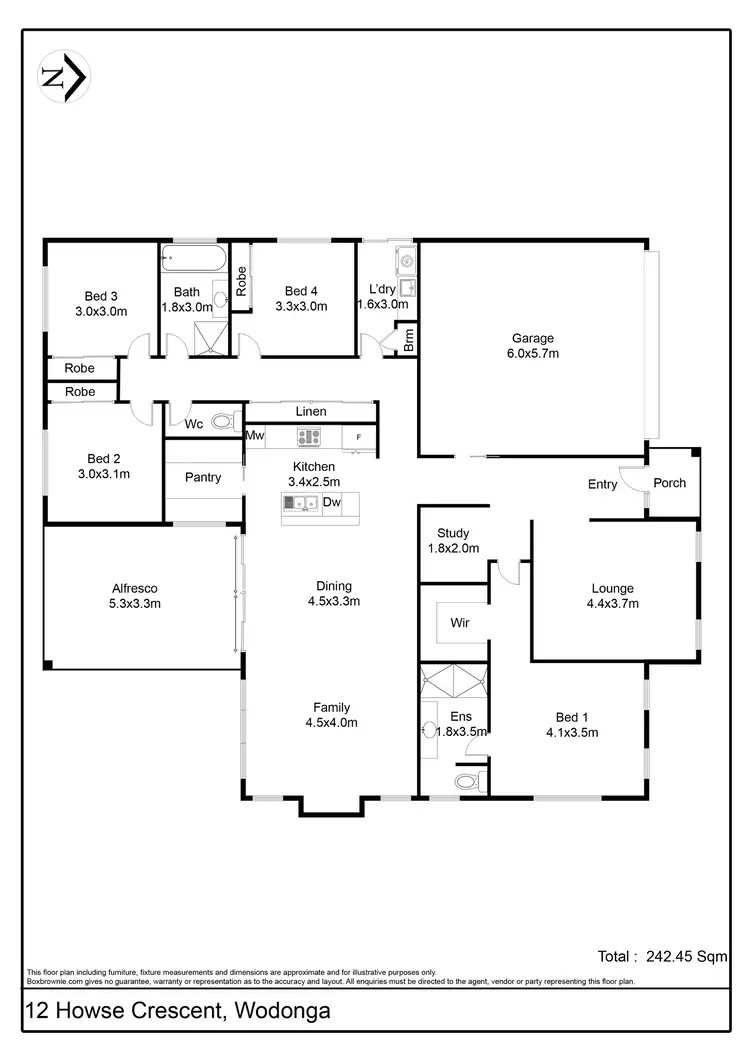 Floorplan of Homely house listing, 12 HOWSE CRESCENT, Wodonga VIC 3690
