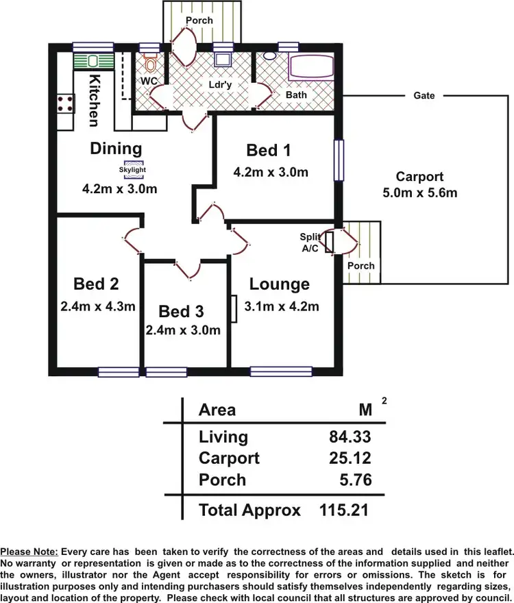 Floorplan of Homely semi-detached listing, 8 International Avenue, Salisbury North SA 5108