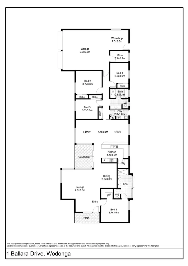 Floorplan of Homely house listing, 1 BALLARA DRIVE, Wodonga VIC 3690