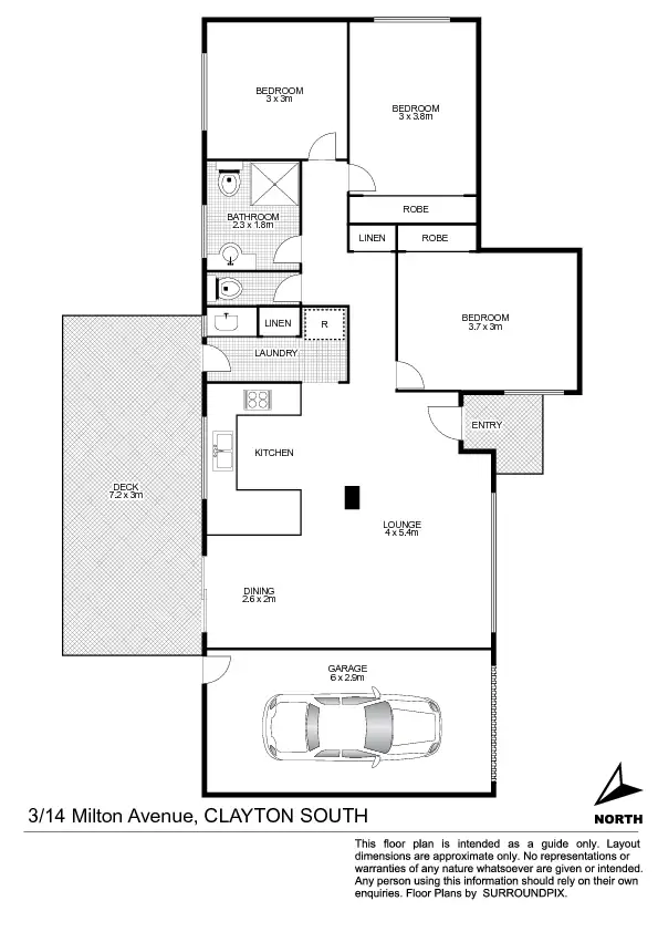 Floorplan of Homely villa listing, 3/14 Milton Avenue, Clayton South VIC 3169
