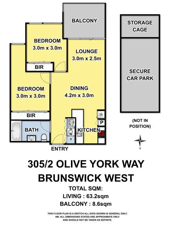 Floorplan of Homely apartment listing, 305/2 Olive York Way, Brunswick West VIC 3055
