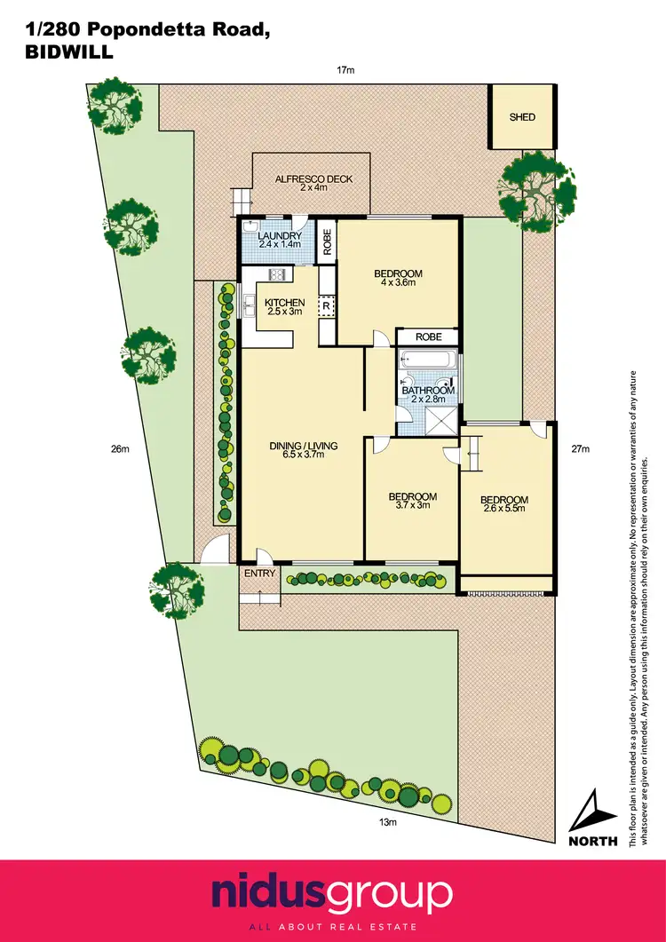 Floorplan of Homely villa listing, 1/280 Popondetta Road, Bidwill NSW 2770