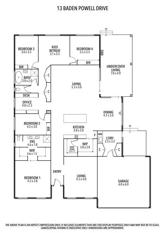 Floorplan of Homely house listing, 13 Baden Powell Drive, Port Fairy VIC 3284