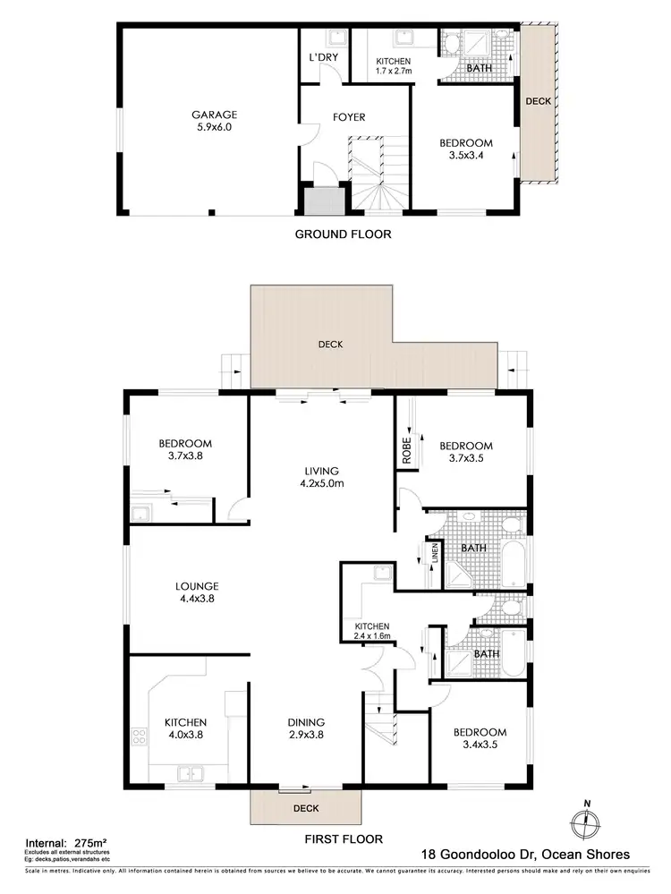 Floorplan of Homely house listing, 18 Goondooloo Drive, Ocean Shores NSW 2483