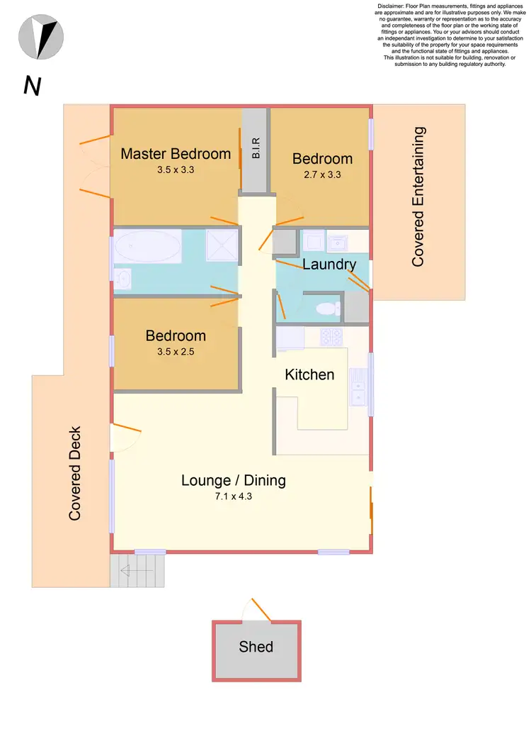 Floorplan of Homely semi-detached listing, 1/62 Grey Street, Ringwood East VIC 3135