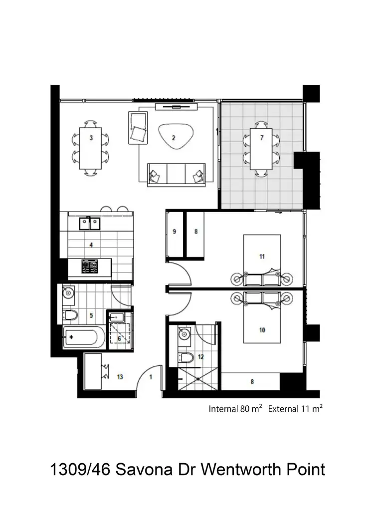 Floorplan of Homely apartment listing, 1309/46 savona dr, Wentworth Point NSW 2127