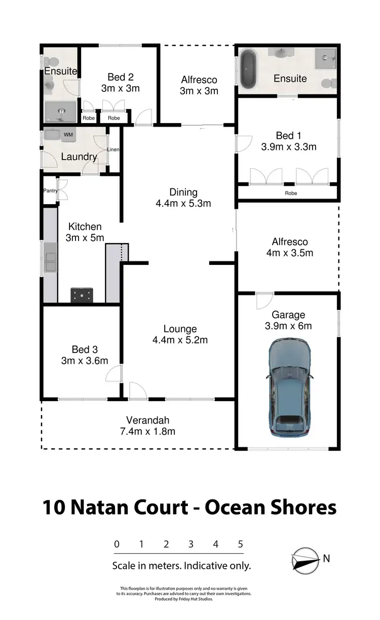 Floorplan of Homely house listing, 10 Natan Court, Ocean Shores NSW 2483