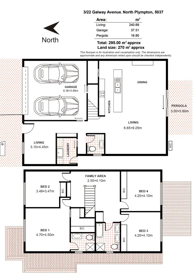 Floorplan of Homely townhouse listing, 22A Galway Avenue, North Plympton SA 5037