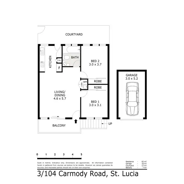 Floorplan of Homely unit listing, 3/104 CARMODY ROAD, St Lucia QLD 4067