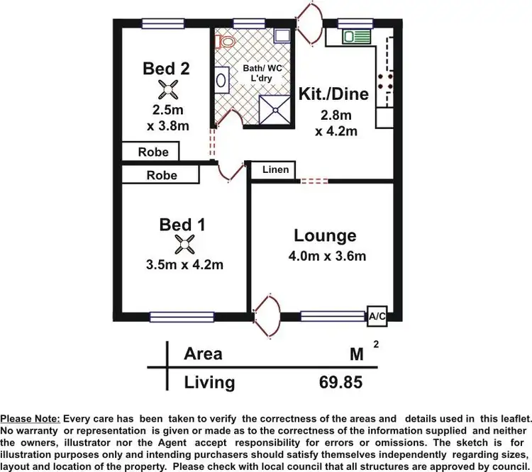 Floorplan of Homely unit listing, 2/11 Constance Street, Brooklyn Park SA 5032