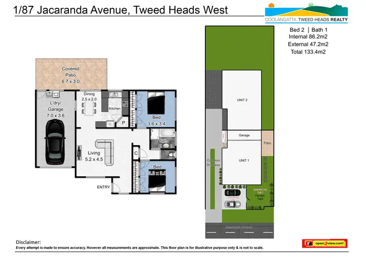 Floorplan of Homely semi-detached listing, 1/87 Jacaranda, Tweed Heads West NSW 2485