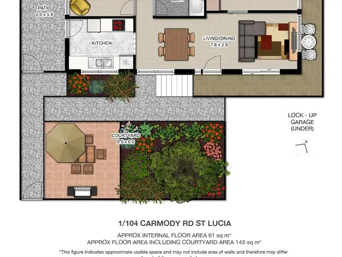 Floorplan of Homely apartment listing, 4/104 Carmody road, St Lucia QLD 4067