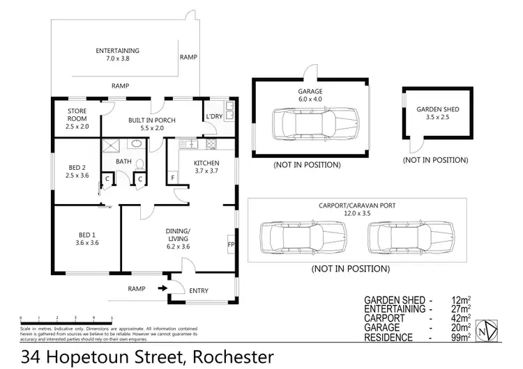 Floorplan of Homely house listing, 34 Hopetoun Street, Rochester VIC 3561