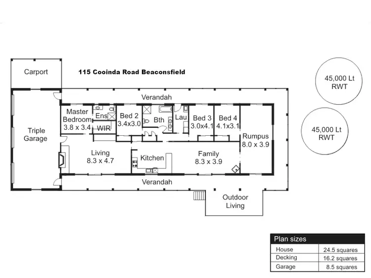 Floorplan of Homely house listing, 115 Cooinda Road, Beaconsfield VIC 3807