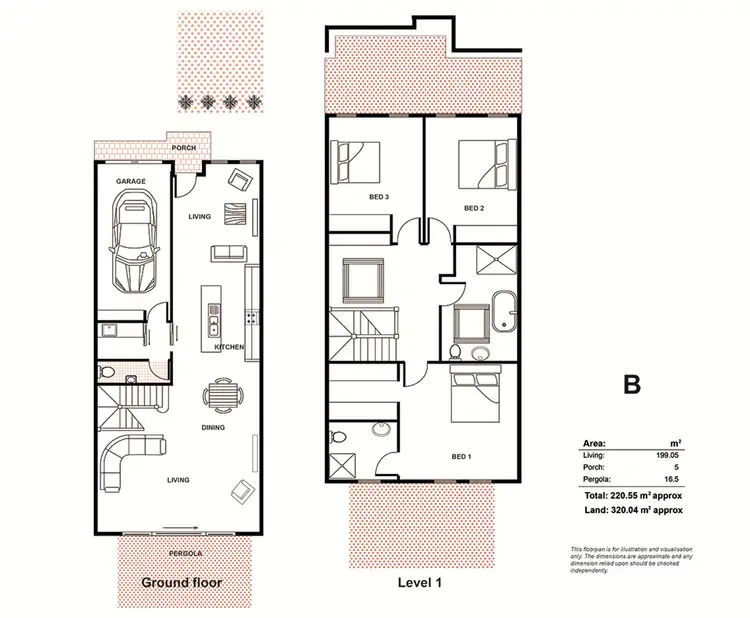 Floorplan of Homely townhouse listing, B/16 Cungena Ave, Park Holme SA 5043