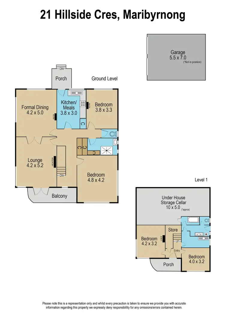 Floorplan of Homely house listing, 21 Hillside Crescent, Maribyrnong VIC 3032