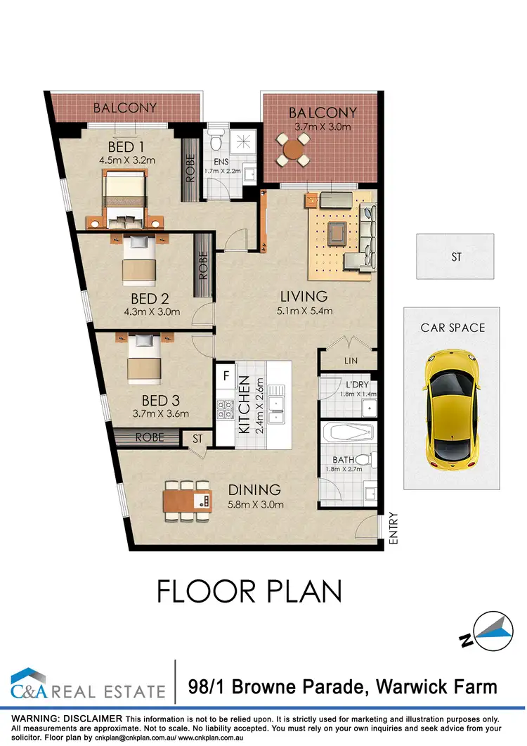 Floorplan of Homely unit listing, 98/1 Browne Parade, Liverpool NSW 2170