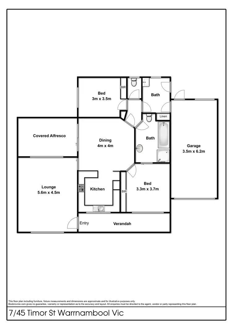 Floorplan of Homely unit listing, 7/45 Timor Street, Warrnambool VIC 3280
