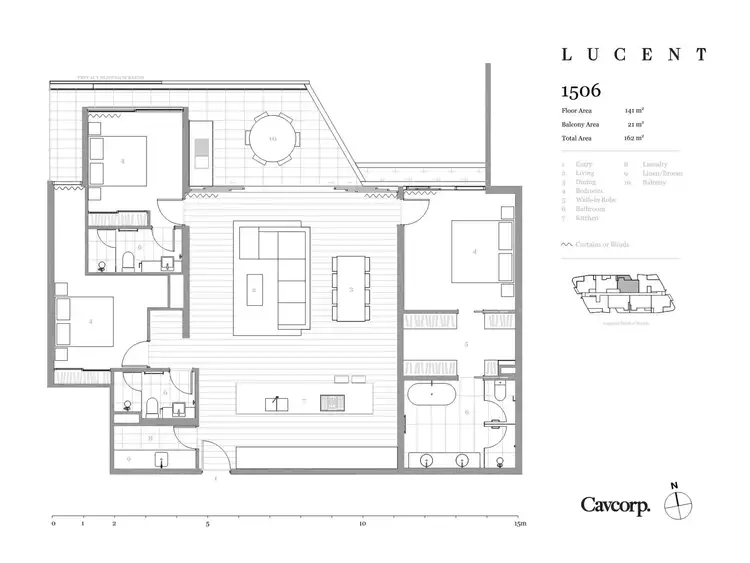 Floorplan of Homely apartment listing, 1506/18 Longland Street, Newstead QLD 4006