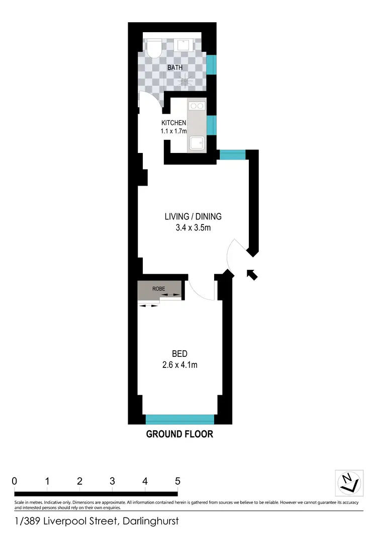 Floorplan of Homely apartment listing, 1/389 Liverpool Street, Darlinghurst NSW 2010